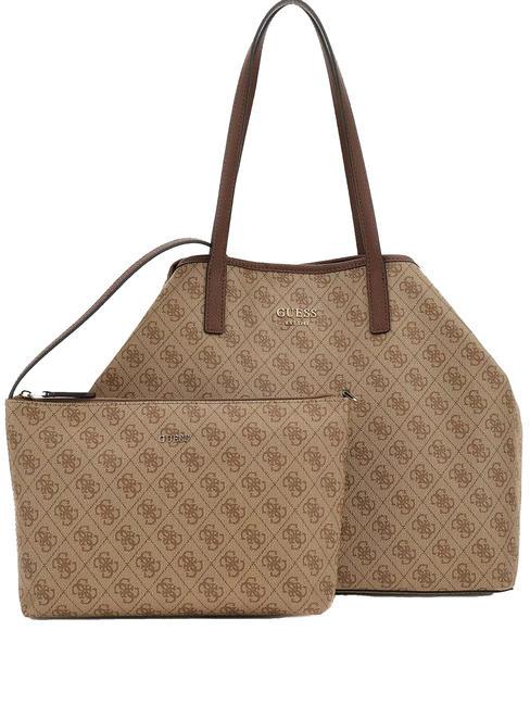 GUESS VIKKY LL  Sac transformable, avec pochette logo latte / marron - Sacs pour Femme