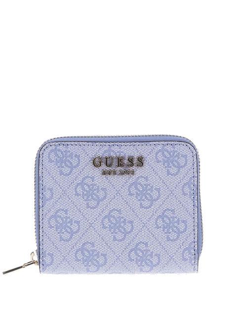 GUESS LAUREL Petit portefeuille zippé logo bleu clair - Portefeuilles Femme