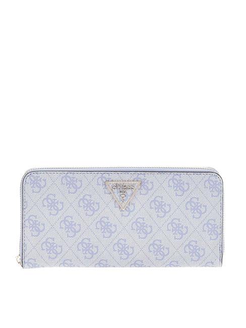 GUESS LAUREL Grand portefeuille zippé logo bleu clair - Portefeuilles Femme