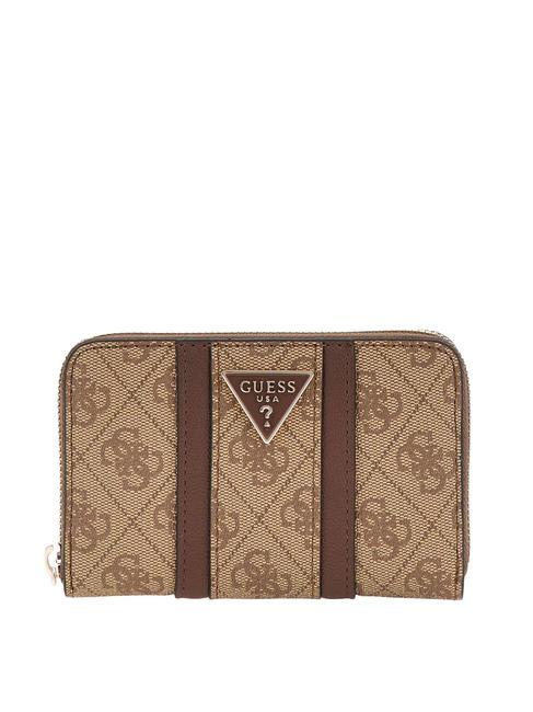 GUESS NOREEN  Portefeuille zippé logo latte / marron - Portefeuilles Femme