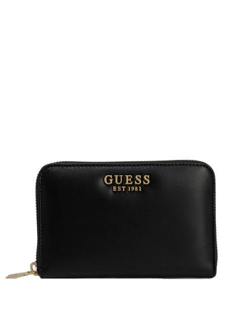 GUESS LAURE Portefeuille zippé NOIR - Portefeuilles Femme