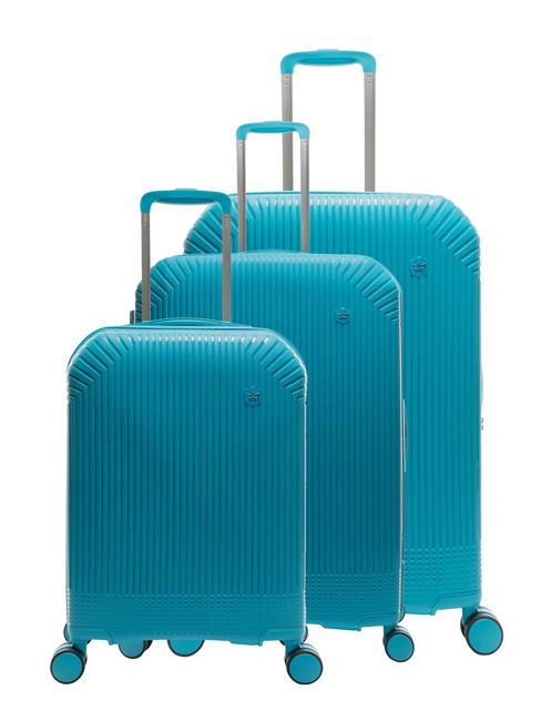 LESAC LIGHT POP Ensemble chariot : cabine + moyen et grand extensible mode bleu - Ensemble Valises