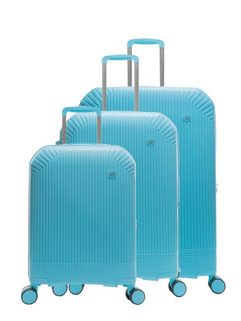 LESAC LIGHT POP Ensemble chariot : cabine + moyen et grand extensible bleu d'eau - Ensemble Valises