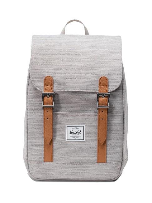 HERSCHEL RETREAT MINI Sac à dos CROSSHATCH GRIS CLAIR / RU BLANC - Sacs à dos pour l'École & les Loisirs