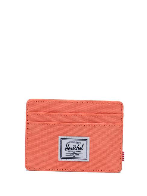 HERSCHEL CHARLIE  Porte-carte plat soleil floral corail - Portefeuilles Femme