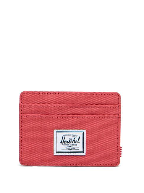 HERSCHEL CHARLIE  Porte-carte plat rose minérale - Portefeuilles Femme