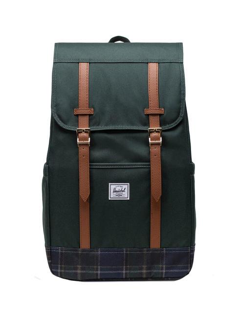 HERSCHEL RETREAT Sac à dos Plaid d'hiver en épicéa le plus foncé - Sacs à dos pour l'École & les Loisirs