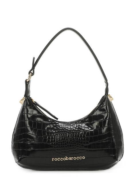 ROCCOBAROCCO DILETTA Sac porté épaule imprimé croco noir - Sacs pour Femme