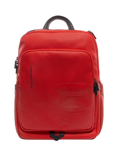 PIQUADRO S113  Sac à dos pour ordinateur portable 14" en cuir ROUGE - Sacs à dos pour ordinateur portable