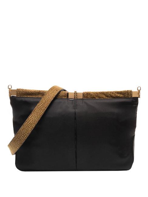 BORBONESE 5PM NYLON MEDIUM sac d'épaule op noir / naturel - Sacs pour Femme