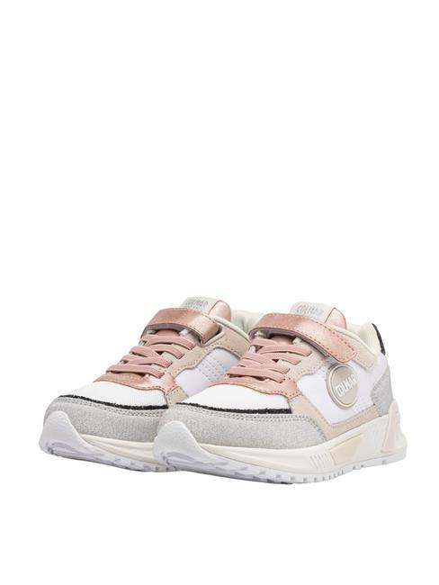 COLMAR DALTON JESSY KIDS Baskets blanc-argent-rose - Chaussures de bébé