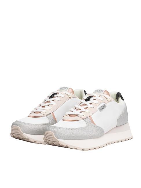 COLMAR TRAVIS JESSY Baskets blanc-argent-rose - Chaussures Femme