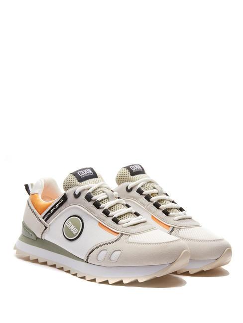 COLMAR TRAVIS SPORT COLORS Baskets blanc-sauge vert-orange - Chaussures Homme