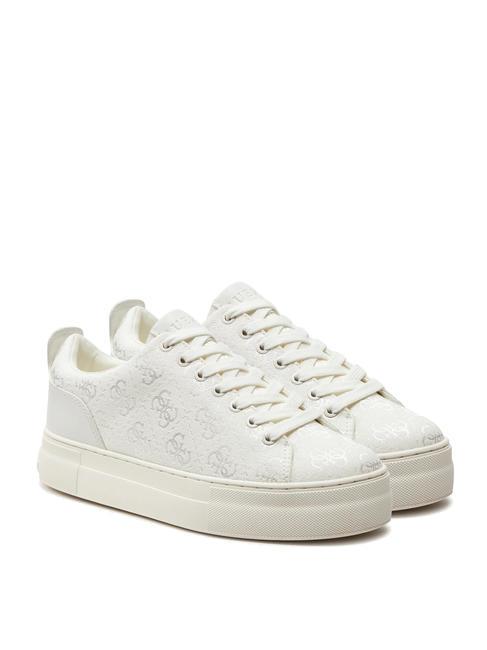 GUESS GIAA13 Baskets jacquard blanc - Chaussures Femme