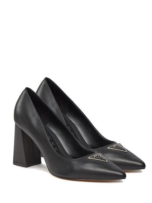 GUESS BARSON Escarpins en cuir à talon large NOIR - Chaussures Femme