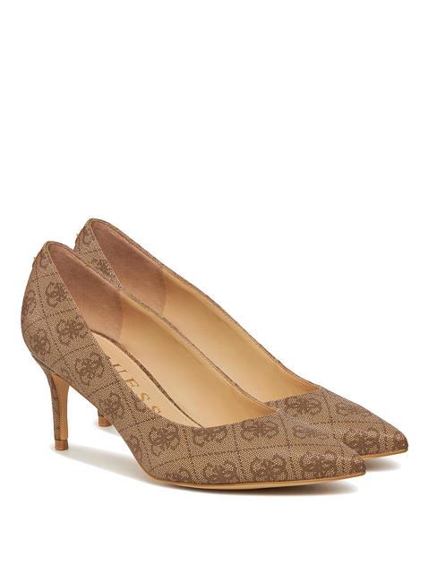 GUESS BRAVO6 escarpins à logo 4G Beige / Marron - Chaussures Femme