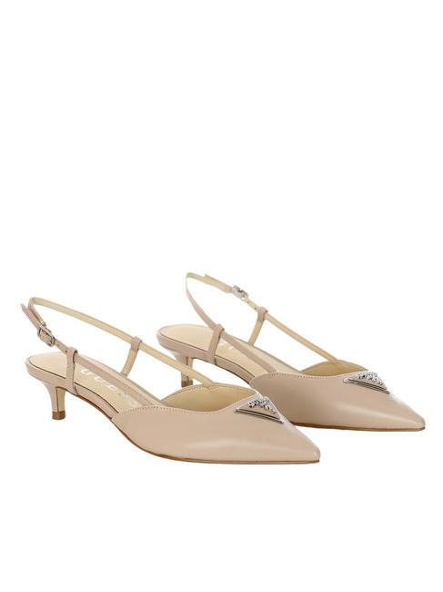 GUESS JESSON Escarpins à bride arrière en cuir taupe - Chaussures Femme