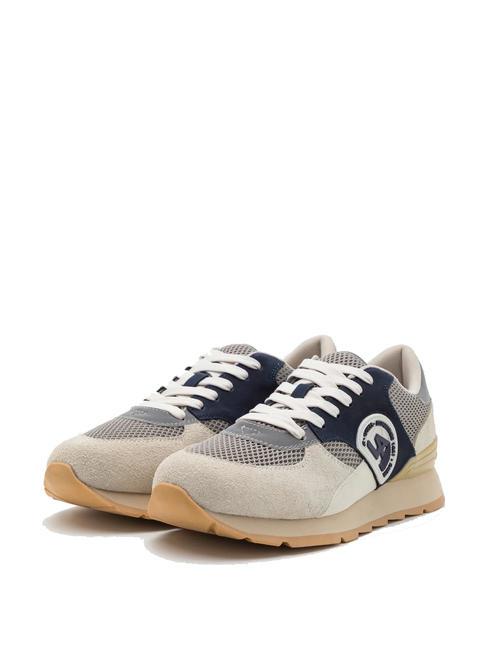 GUESS FANO Baskets beige bleu orange - Chaussures Homme