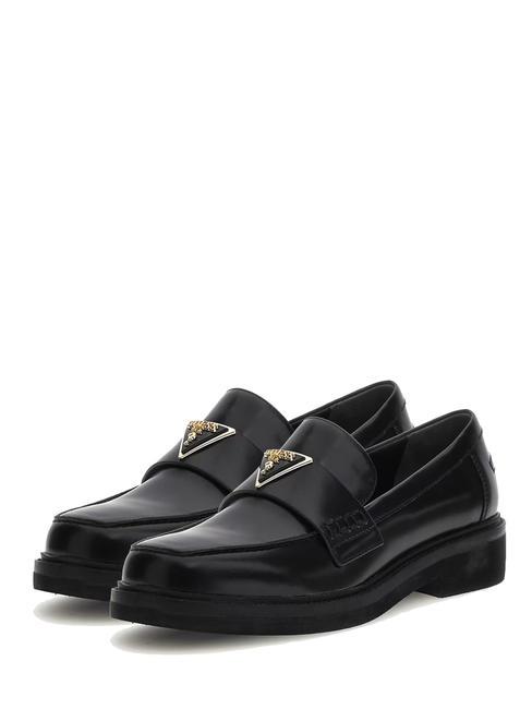 GUESS SHATHA Mocassin en cuir NOIR - Chaussures Femme