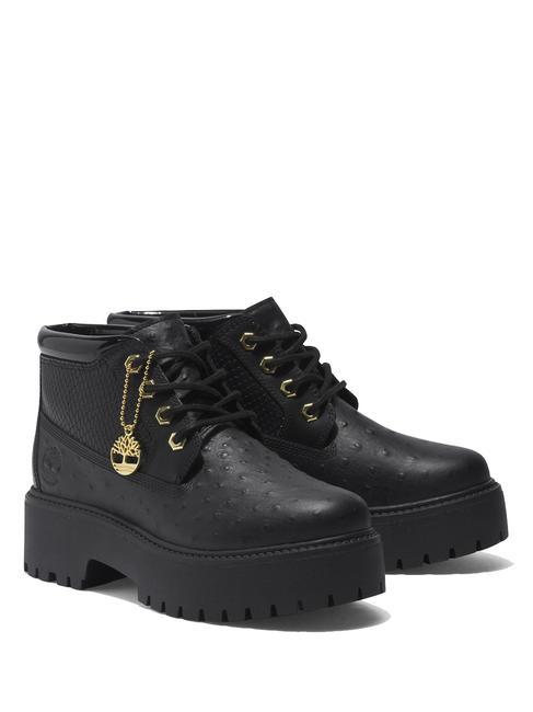 TIMBERLAND STONE STREET Bottines en cuir Jetblack - Chaussures Femme