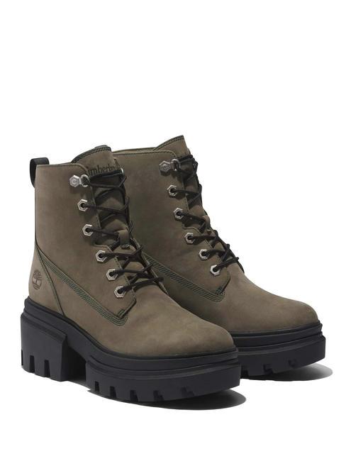 TIMBERLAND EVERLEIGH  Bottines en cuir lichen profond grn - Chaussures Femme