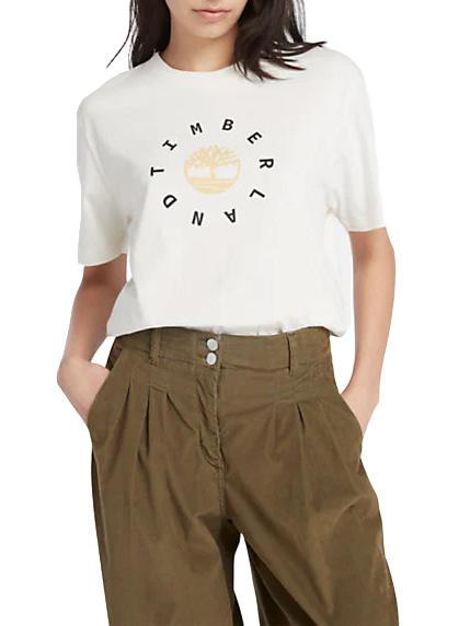 TIMBERLAND SEASONAL LOGO  T-shirt en cotton millésime blanc - T-shirt