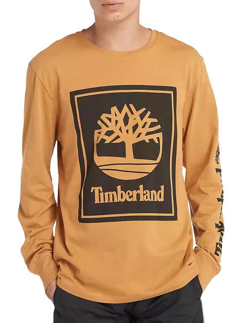 TIMBERLAND STACK LOGO  T-shirt à manches longues botte de blé/noir - T-shirt