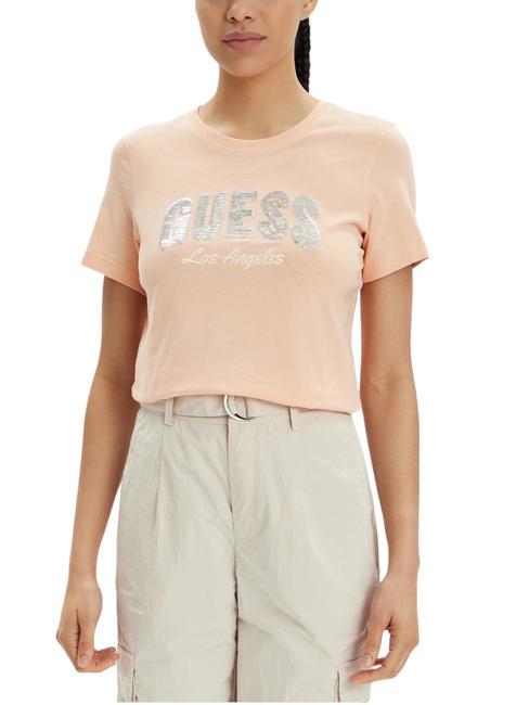 GUESS SEQUINS T-shirt en cotton ciel de pêche - T-shirt