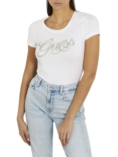 GUESS SCRIPT  T-shirt à manches courtes blanc pur - T-shirt