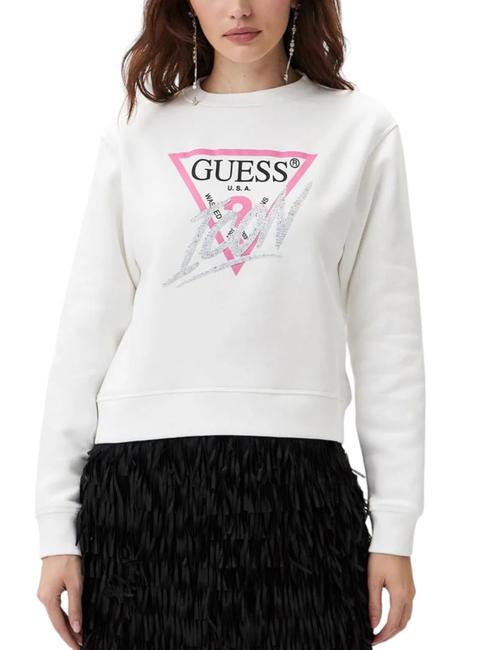 GUESS ICON Sweat col rond blanc pur - Sweat-shirts pour femmes