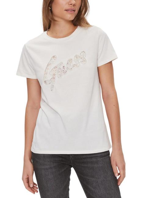 GUESS LACE T-shirt en cotton cremwhi - T-shirt