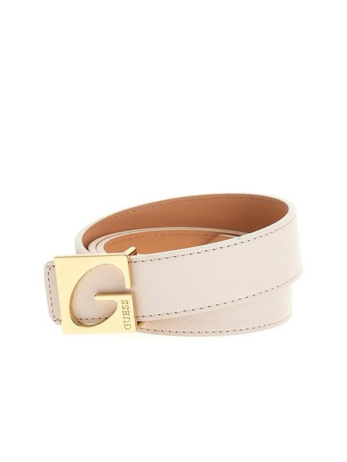 GUESS G BUCKLE Ceinture à imprimé Saffiano ivoire - Ceintures