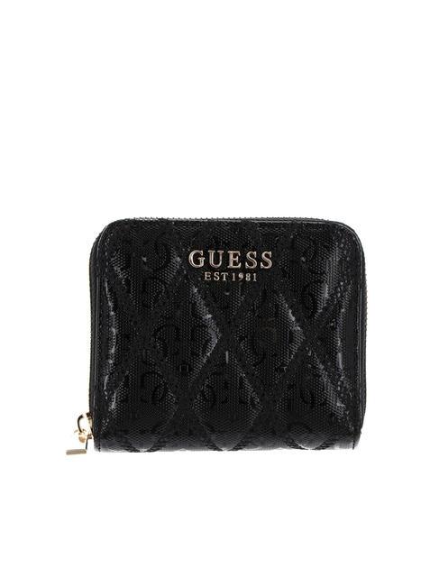 GUESS ADI Petit portefeuille zippé autour NOIR - Portefeuilles Femme