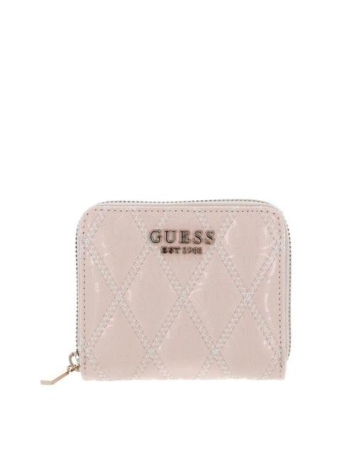 GUESS ADI Petit portefeuille zippé autour pêche clair - Portefeuilles Femme