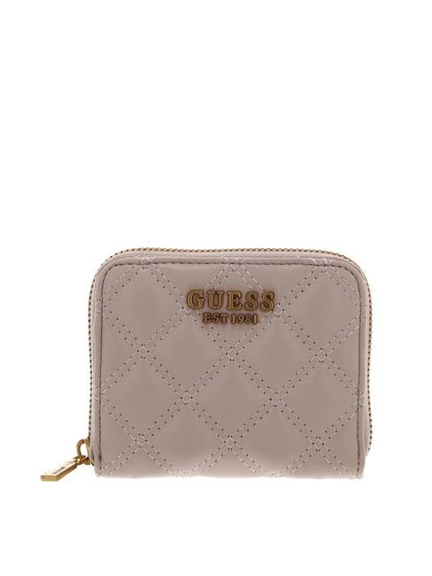 GUESS GIULLY Petit portefeuille zippé beige clair - Portefeuilles Femme