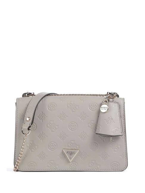 GUESS JENA Convertible Sac porté épaule/croisé logo taupe - Sacs pour Femme