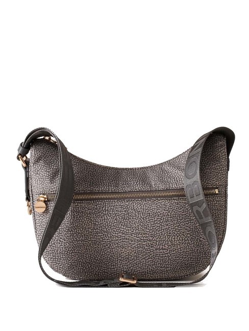 BORBONESE BORBONAIS Sac Hobo LUNA, petit gris argile - Sacs pour Femme