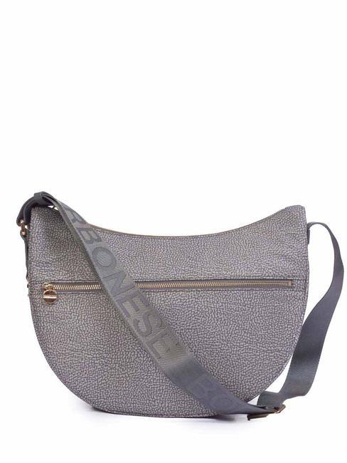 BORBONESE BORBONAIS LUNA Sac à bandoulière en tissu jet op gris argile - Sacs pour Femme