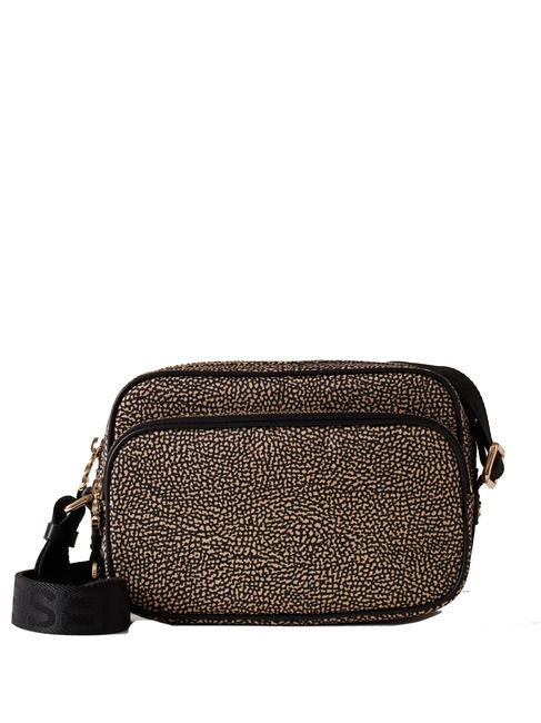 BORBONESE CAMERA CASE SMALL ECO LINE  Sac d'épaule OP / NATUREL / NOIR - Sacs pour Femme