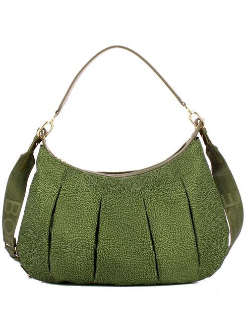 BORBONESE CROISSANT HOBO MEDIUM Sac à bandoulière, avec bandoulière vert militaire - Sacs pour Femme