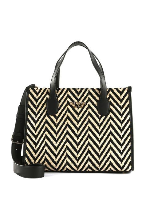 GUESS SILVANA 2 Sac à main en raphia avec bandoulière NOIR - Sacs pour Femme