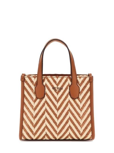 GUESS SILVANA 2 Mini sac en raphia avec bandoulière COGNAC - Sacs pour Femme