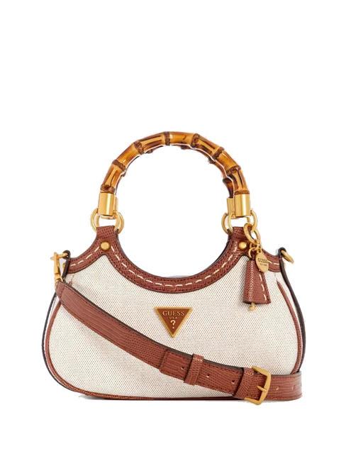 GUESS ZABRY Sac avec anses en bambou COGNAC - Sacs pour Femme