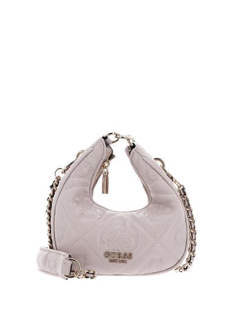 GUESS MARIEKE Mini sac porté épaule matelassé logo beige clair - Sacs pour Femme