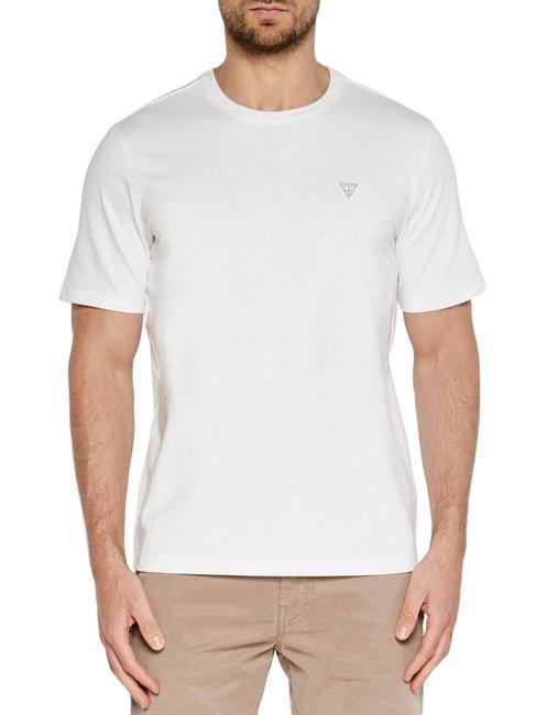 GUESS PATCH T-shirt en cotton blanc pur - T-shirt