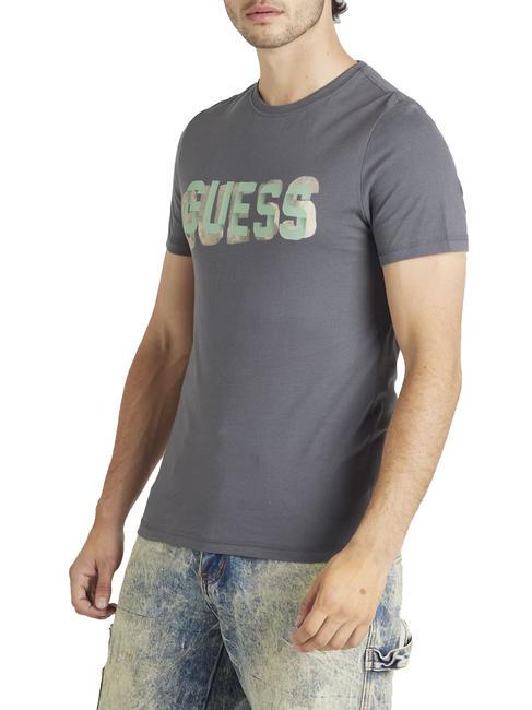 GUESS SS CN LOGO T-shirt en cotton gris artillerie - T-shirt