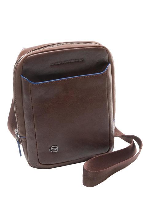 PIQUADRO BLUE SQUARE Sac à bandoulière en cuir pour iPad MORO - Sacs en Bandoulières pour Homme