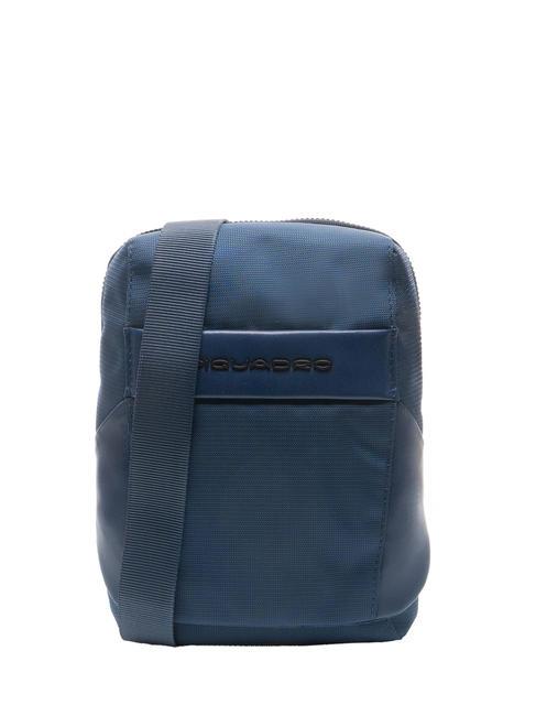 PIQUADRO WOODY Sac en cuir et tissu bleu - Sacs en Bandoulières pour Homme