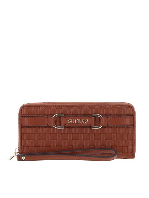 GUESS MAJKA Portefeuille zippé COGNAC - Portefeuilles Femme