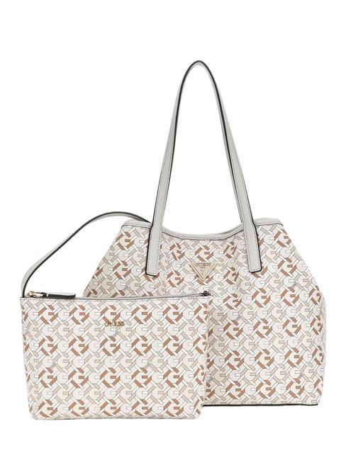 GUESS VIKKY  Sac d'épaule logo multiple gris - Sacs pour Femme